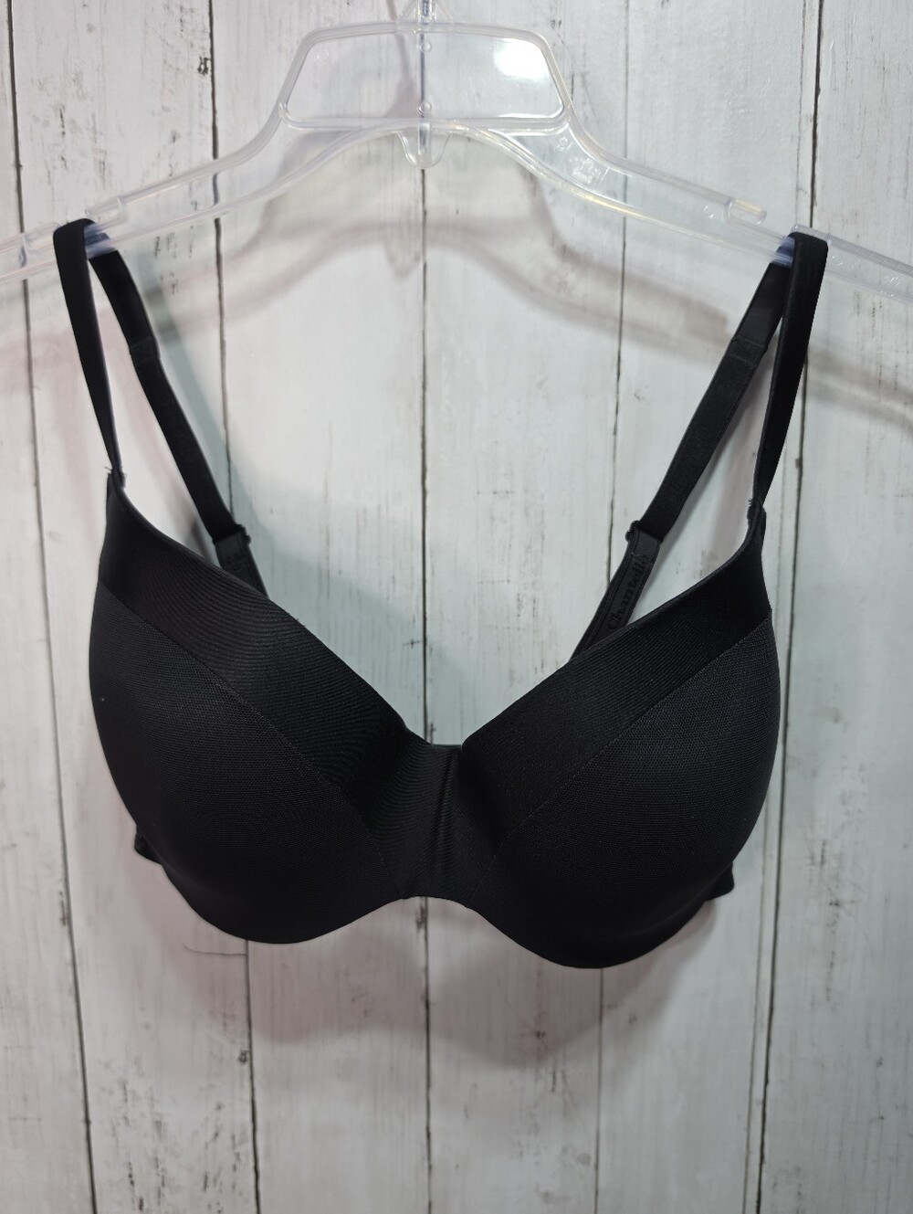 Chantelle Haussmann Black T-Shirt Contour Lift Convertible UW BRA Size 34DDD.